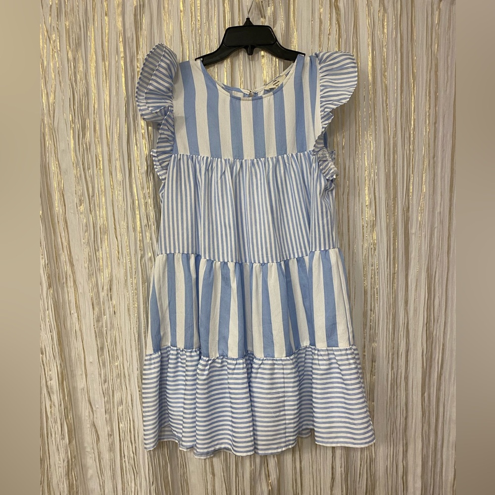 Entro blue and white babydoll dress